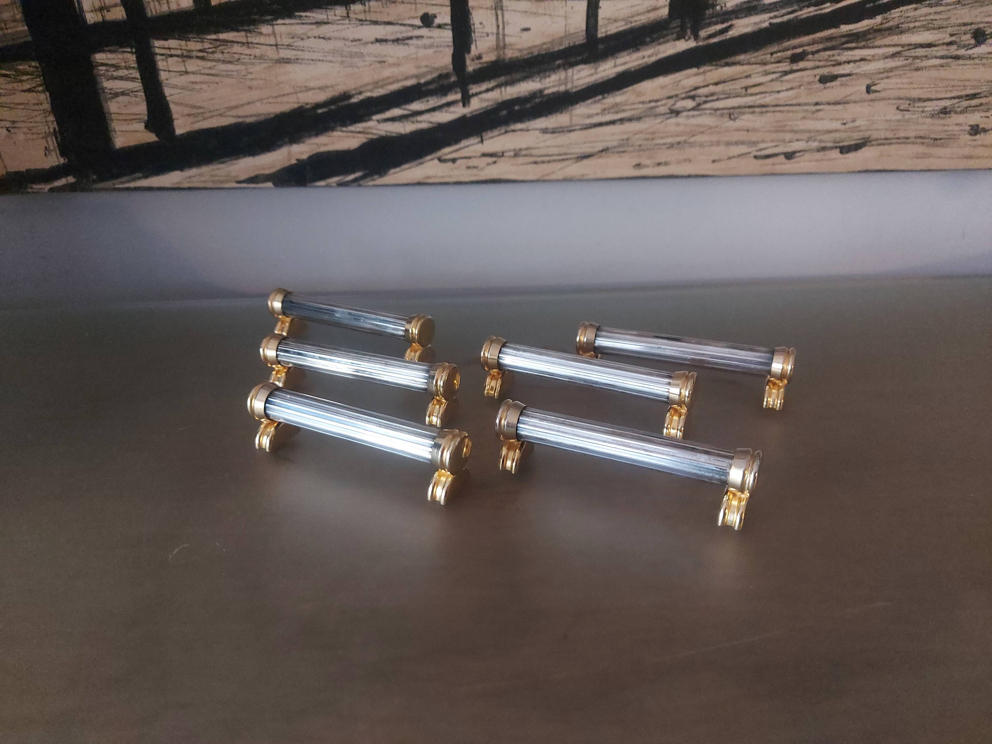 6 silver metal knife holders