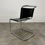 B33 chair black leather, 1980, Marcel Breuer