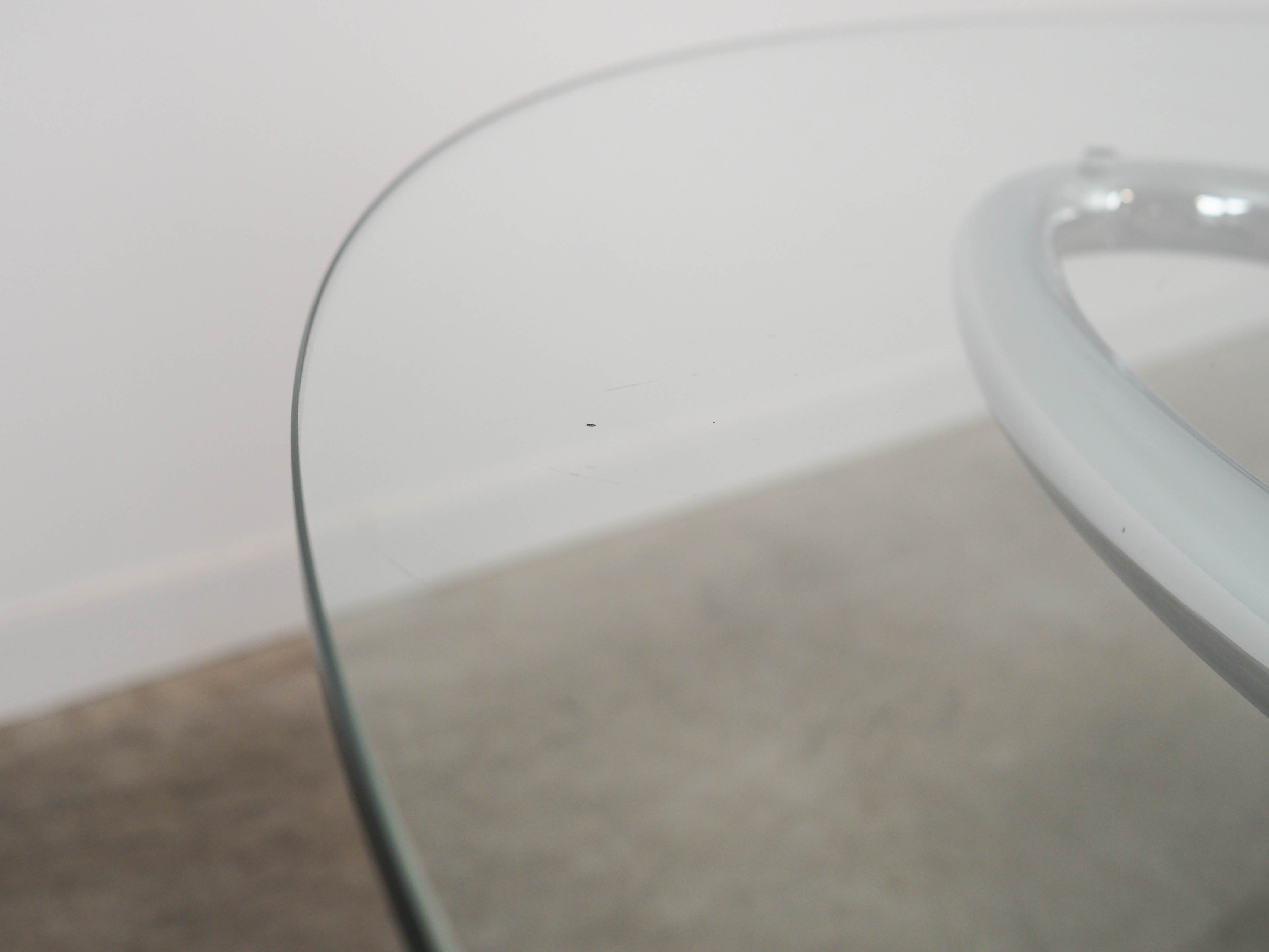 Glass table, Italian design, 1970s, manufactured by Gastone Rinaldi