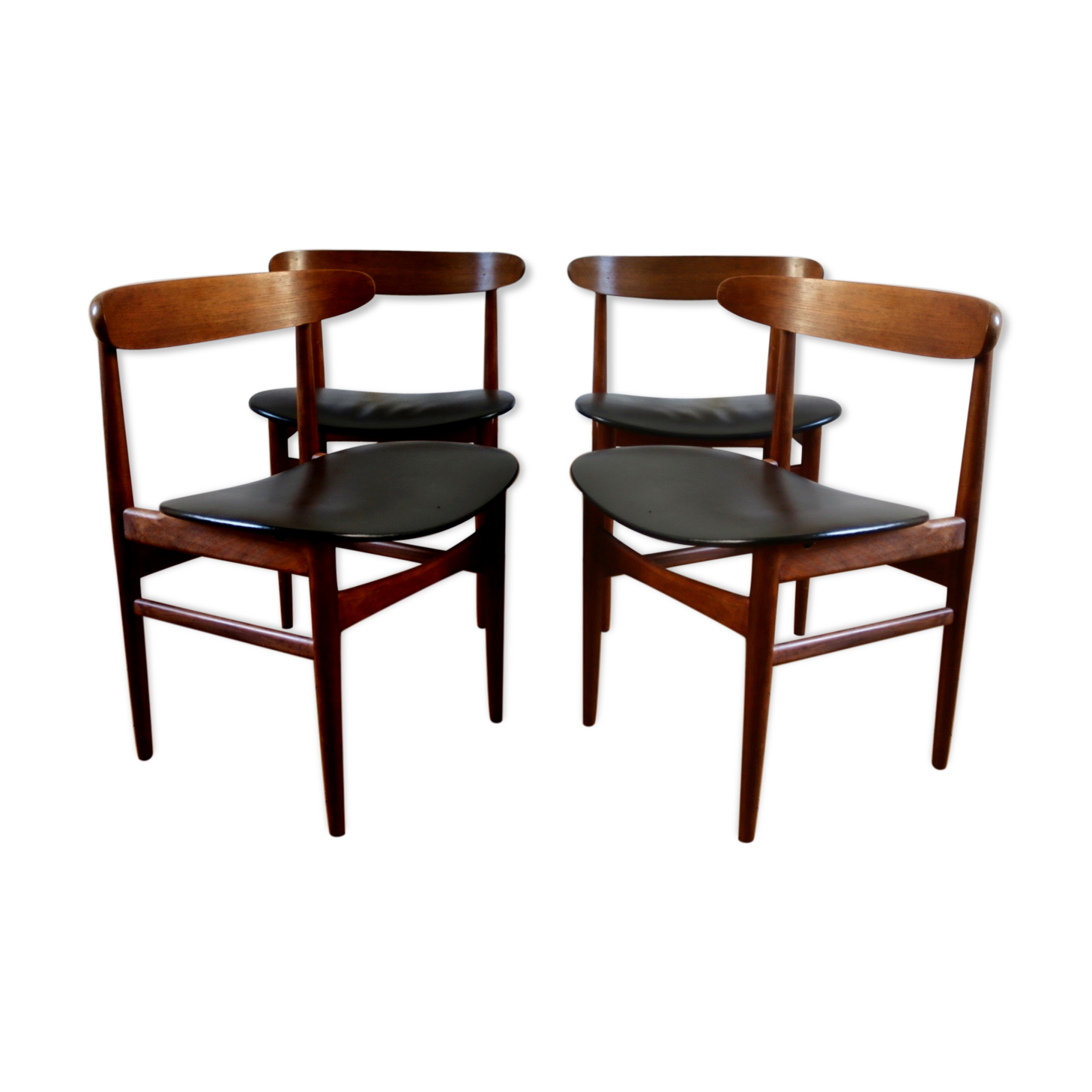 4 chairs Scandinavian 60s teak
