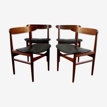 4 chairs Scandinavian 60s teak