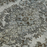 Hand-knotted vintage turkish 1980s, 167 cm x 285 cm grey rug