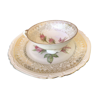 Old German porcelain cup and plate