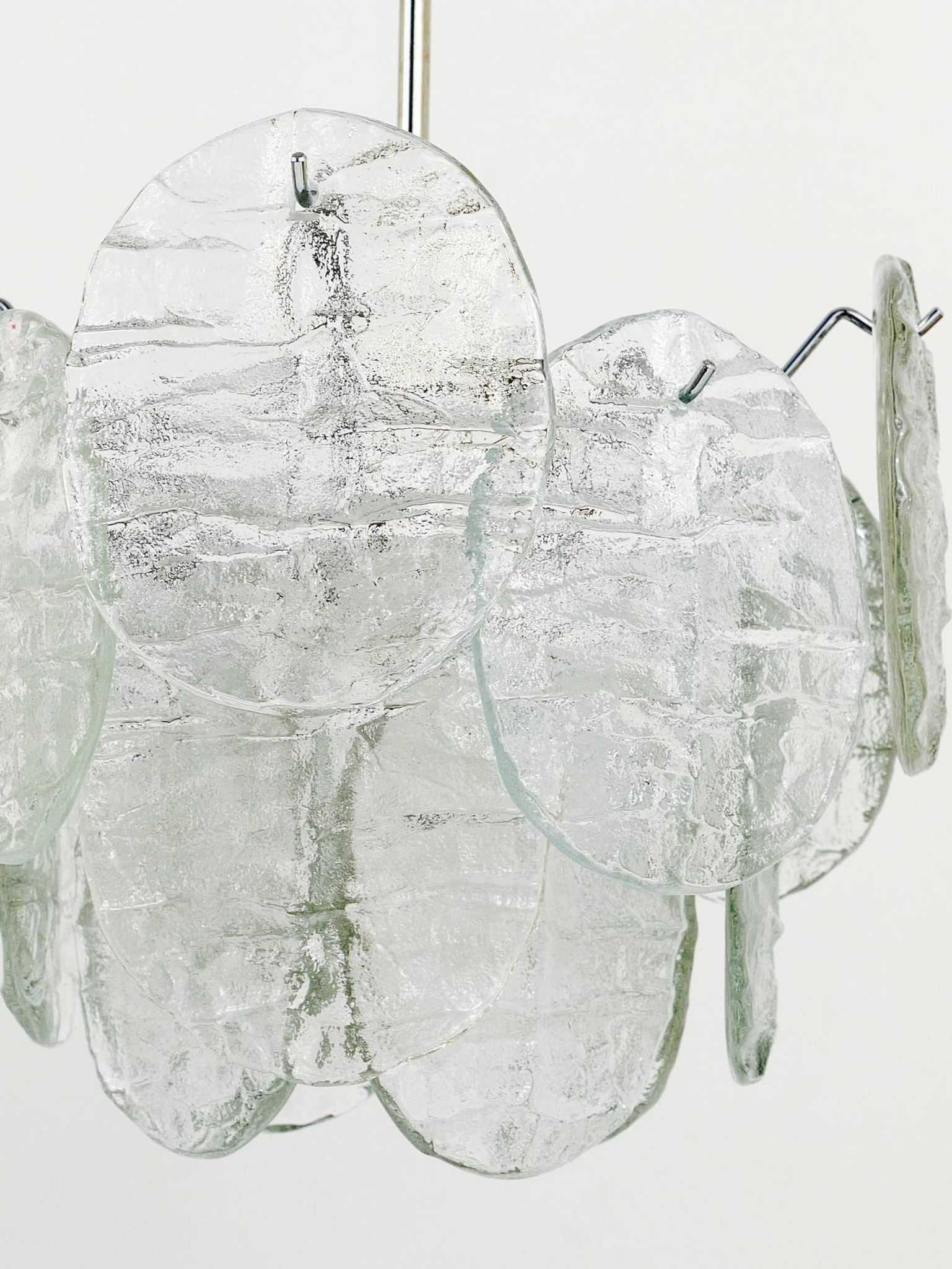 J.T. Kalmar Vienna Lustre Mid-Century in Glazed Glass, Austria, 1960s