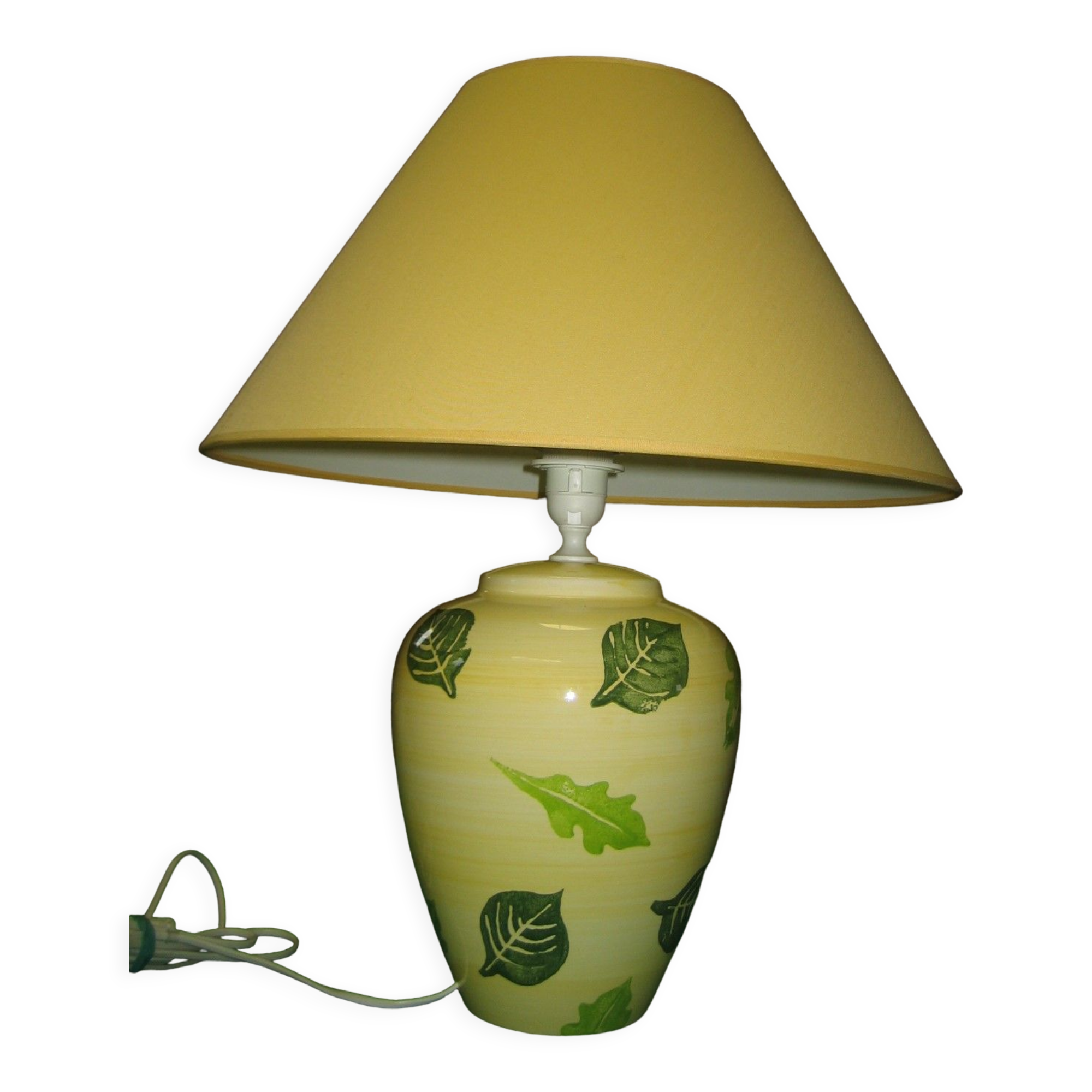 Ceramic lamp + yellow shade
