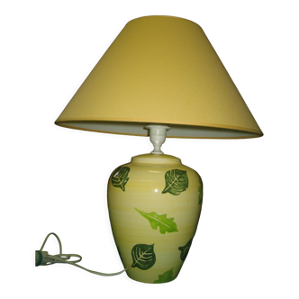 Lampe céramique + abat-jour jaune