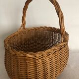 Braided wicker oval basket