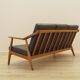 Oak leather sofa by Brockmann Petersen, Danish design 1970s