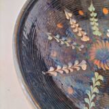 Large handcrafted glazed bowl – radiant floral decoration