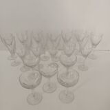 Set of Twenty-three Crystal Drinking Glasses attr. to Val Saint Lambert, Fr