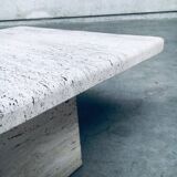 Italian Travertine Square Side End Table, 1970s, Set of 2