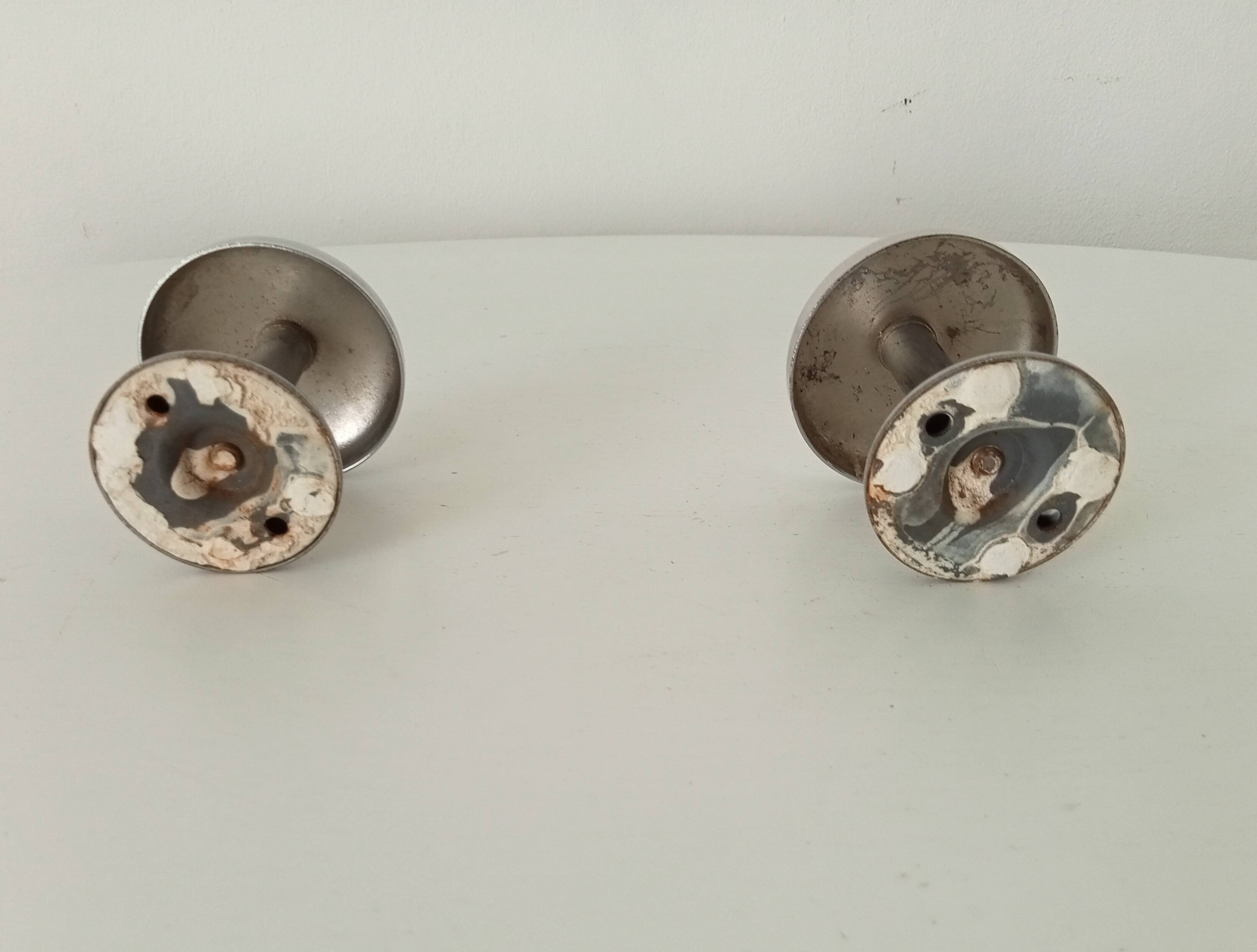 Pair of vintage chrome coat hooks from the 70s