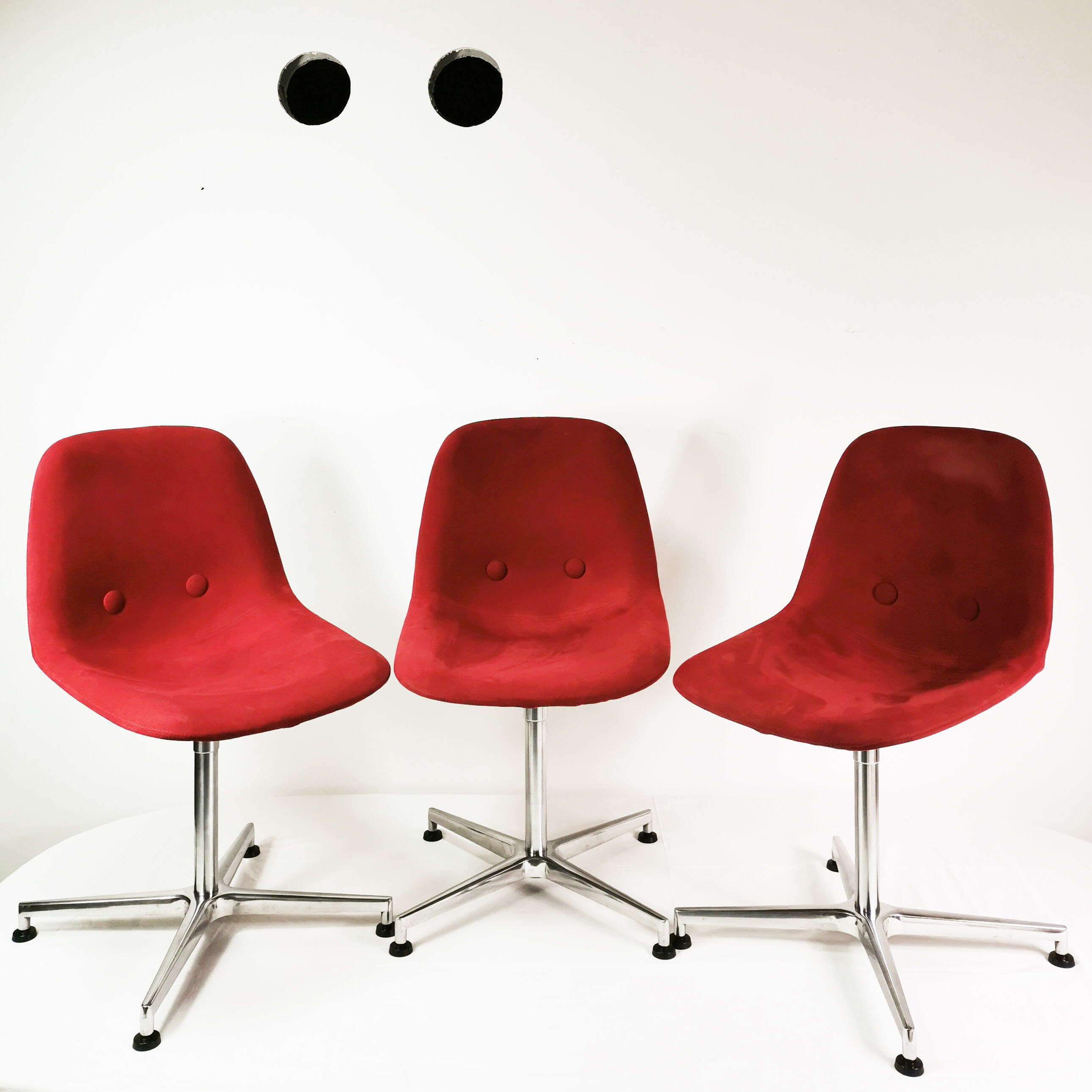 Set of 6 chairs "Eyes", designed by J.Foersom & P.Hiort-Lorenzen, for Erik Jorgensen, Denmark