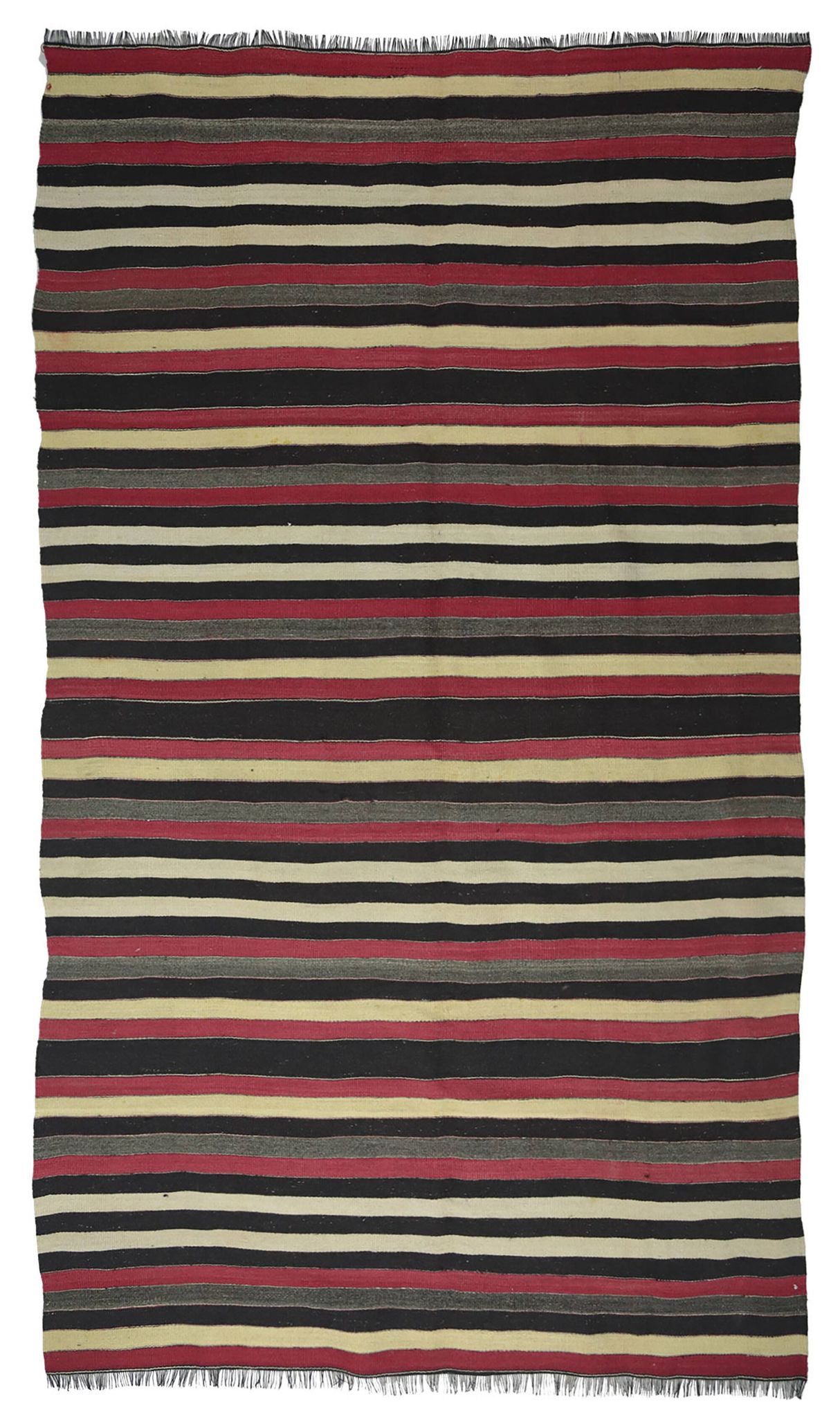 Grand Kilim Oushak Vintage Striped Red and Beige 328 x 190 cm