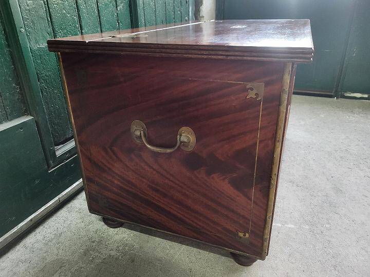 Mahogany and brass boat chest trunk the great pacific s fran