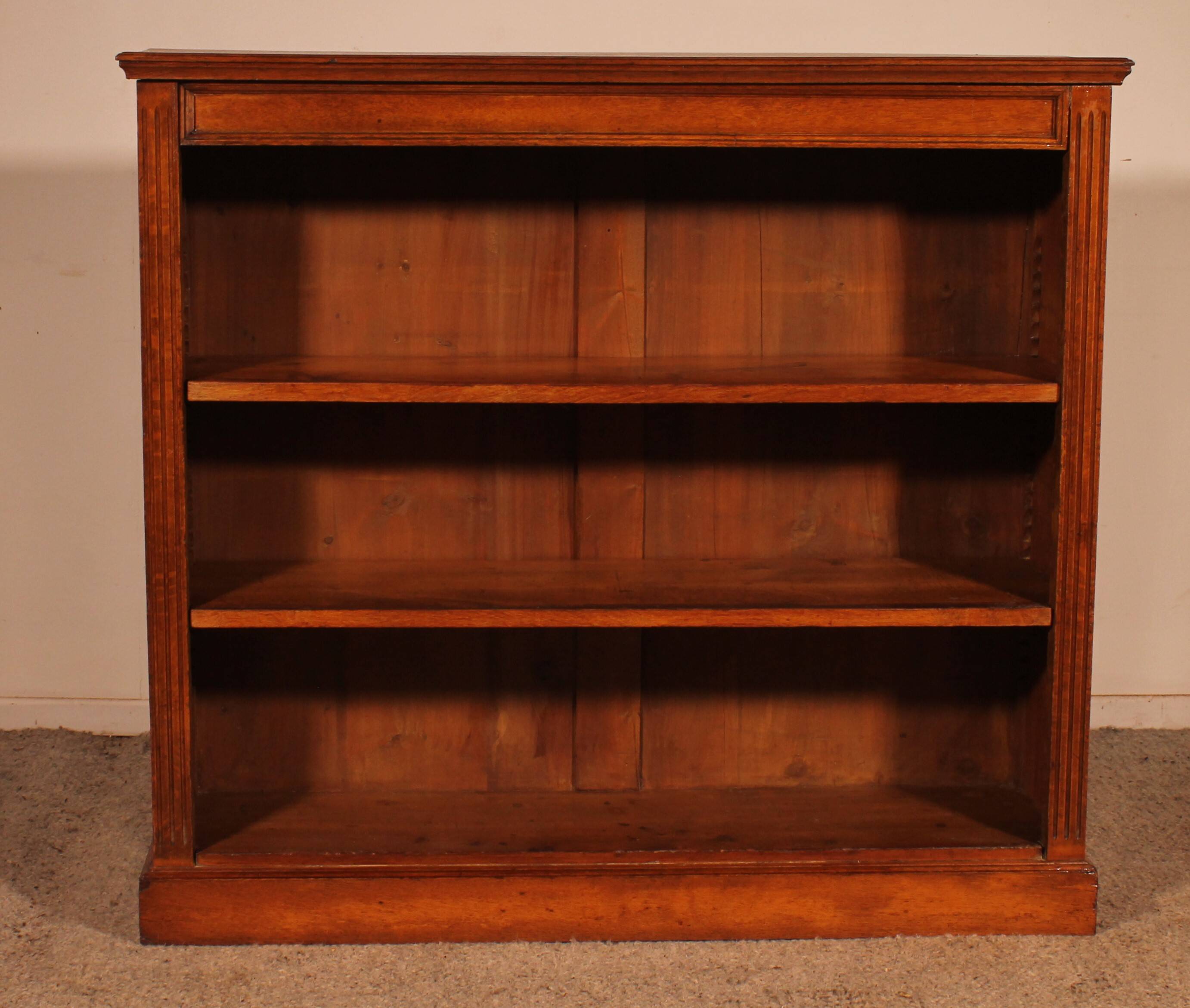 19th Century Oak Open Bookcase - England