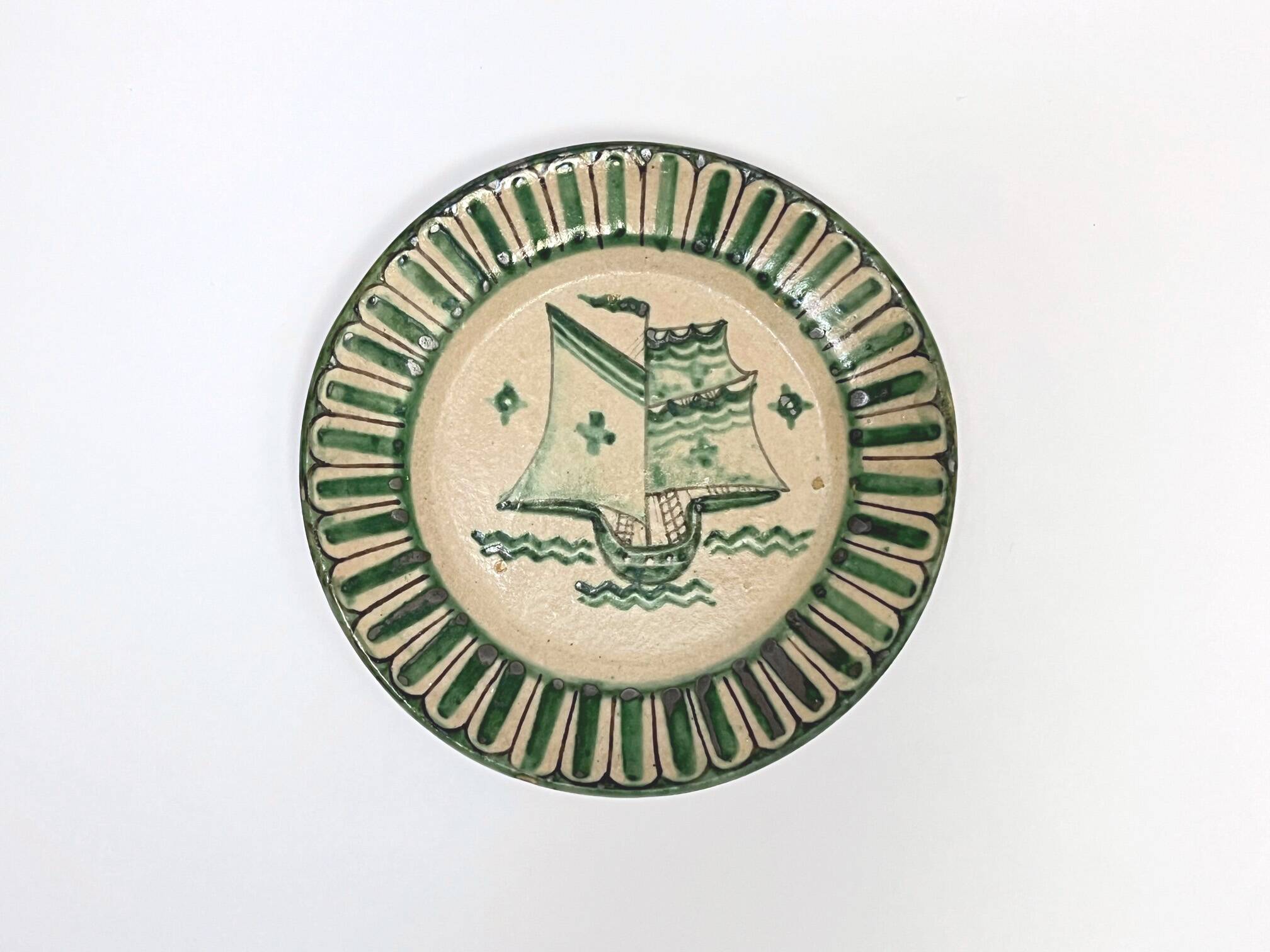 4 Vietri plates decorated by Fabbrica Ceramica Avallone, 1930s