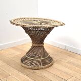 Wicker side table