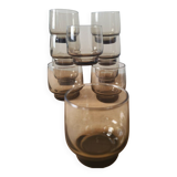 Set of 10 amber glasses