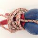 Old wooden jump rope red and blue / vintage
