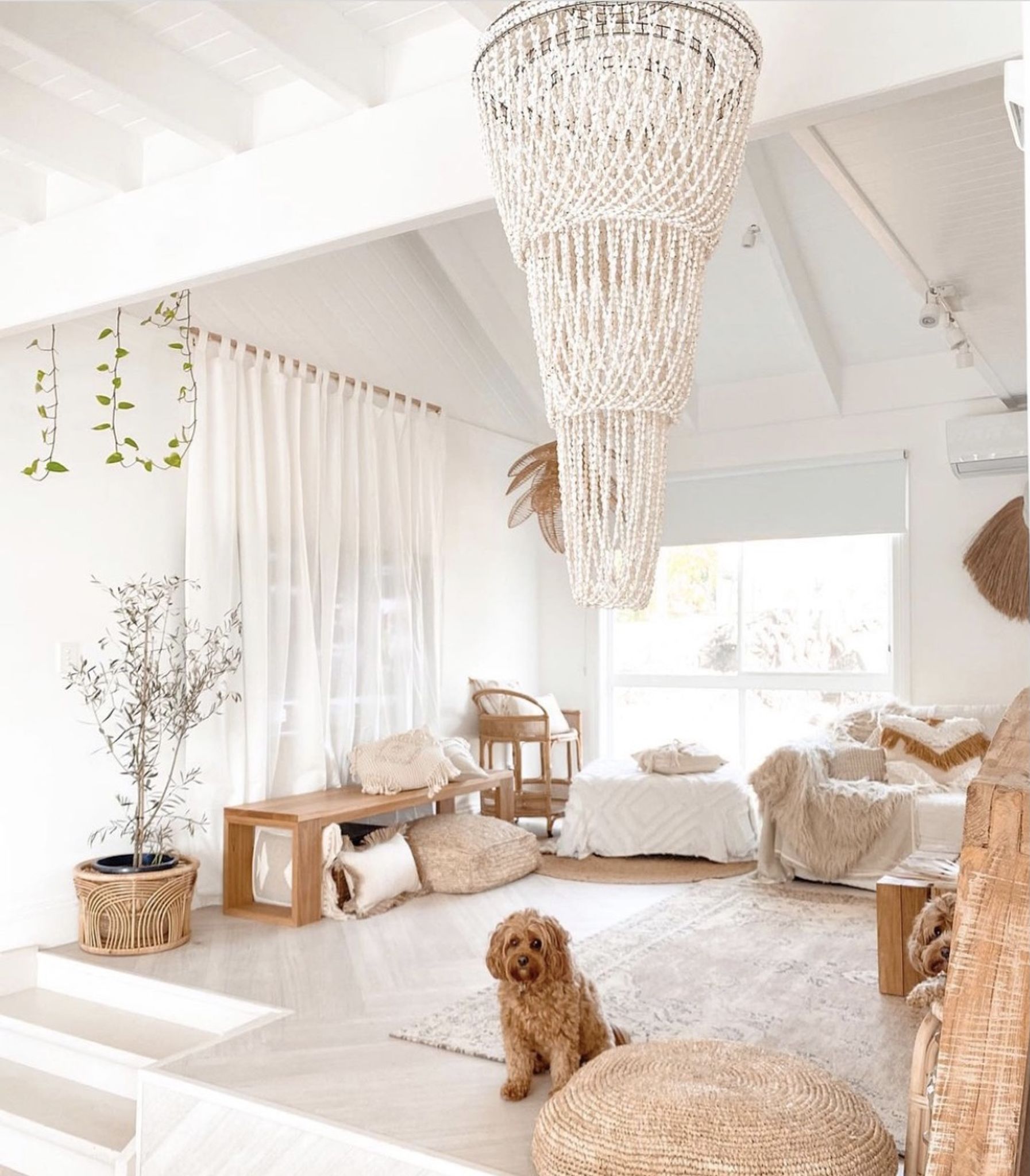 Lustre suspension shells vintage bohemian chandelier