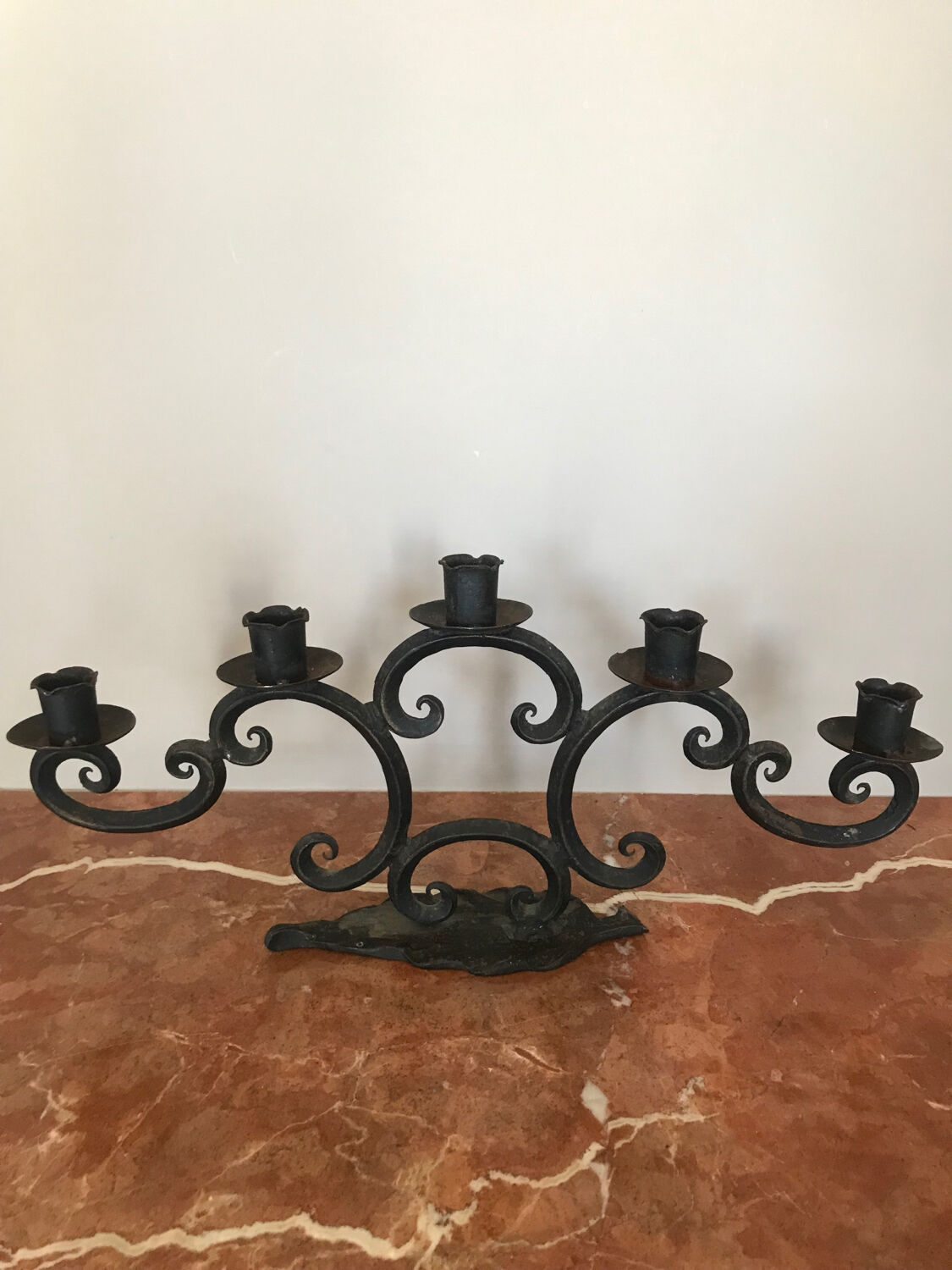 Wrought iron candlestick 5 branches
