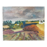 Tableau paysage Bretagne vintage années 70