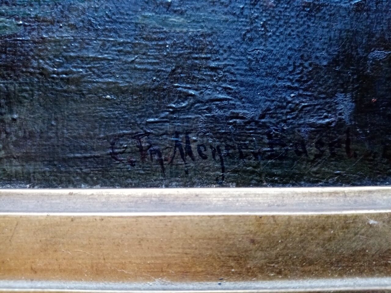 Oil on canvas framed by carl theodor meyer-basel 1860/1932