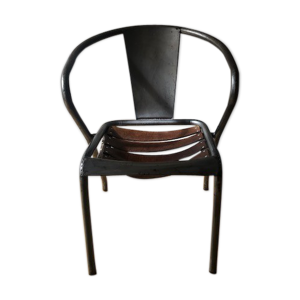 Chaise industrielle en métal et