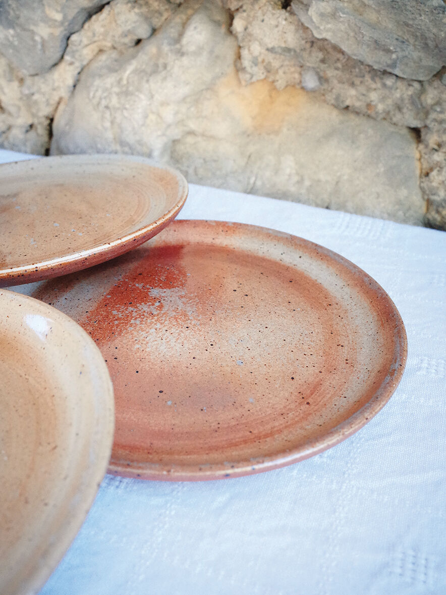 Set of 4 dessert plates in Grès du Marais