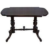 19th Century European Eclectic Walnut Living Room Table in Black, 1890s