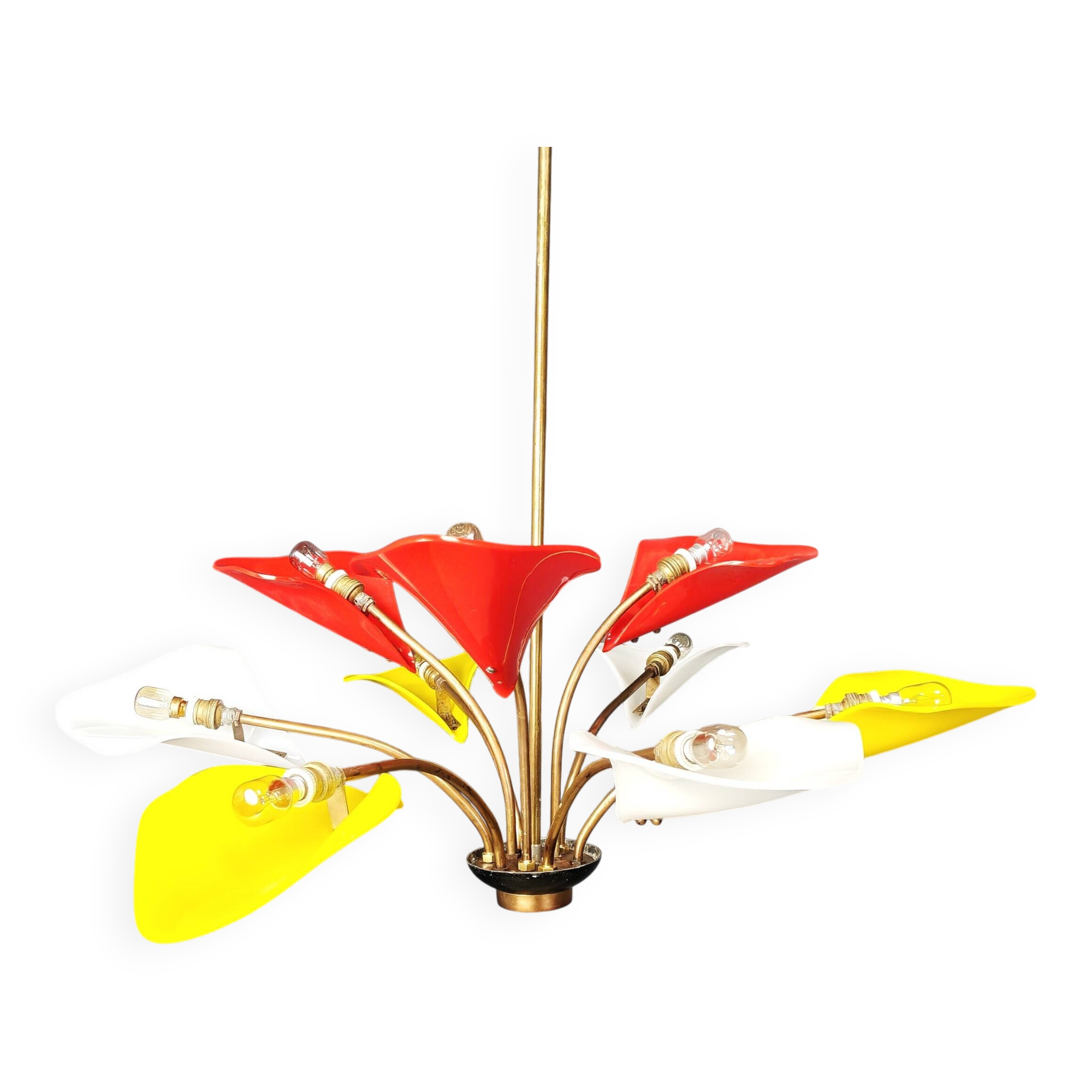 Vintage multi colour italian chandelier, 1960s