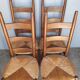 4 modernist chairs design wood and straw era 1960/70