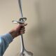 XL knotted candlestick in solid aluminium, Italy, 1980