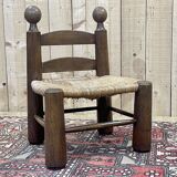 Low chair in elm and beech