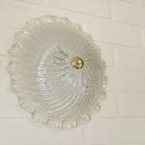 Vintage Murano Glass Sconce: Pearl Glass Wall Lamp / Handmade Flush Mount