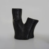 Trio of ceramic vases shaped like tree trunks, signed and numbered