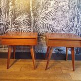 Pair of Scandinavian teak bedside tables