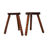 Pair of brutalist art stools 60s