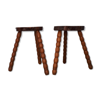 Pair of brutalist art stools 60s