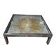Rare Jenkell, also known as "Jenk" - Unique signed coffee table in metal, glass and inset canvas