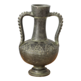Vase noir d'inspiration antique en forme d'amphore, années 50 ou 60, vintage