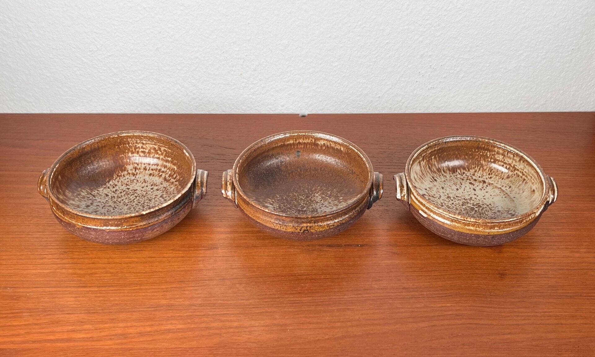 Vintage ceramic bowls from the Danish studio Aase & Leif Vange Keramik, set of 3.