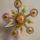 Venetian chandelier in green and red Murano glass, circa 1940.