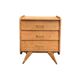 Vintage chest of drawers with compass feet, raw oak, 1960