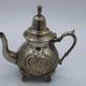Vintage arabic high quality Authentic handmade nickelplated moroccan copper teapot pewter, arabic oriental design