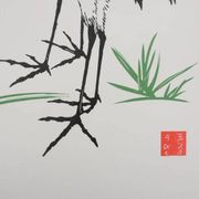 Mokuchu URUSHIBARA: Japanese print, The Herons (White), Signed woodblock print.
