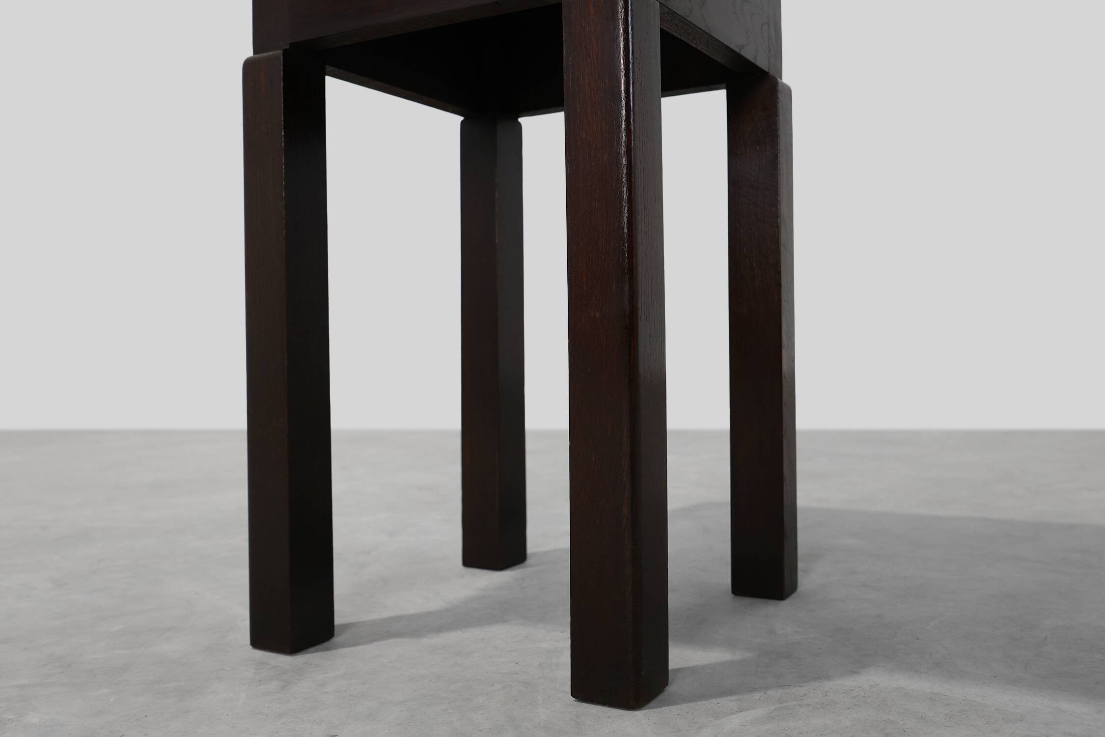 Art Deco square Oak Side Table, France, circa 1920