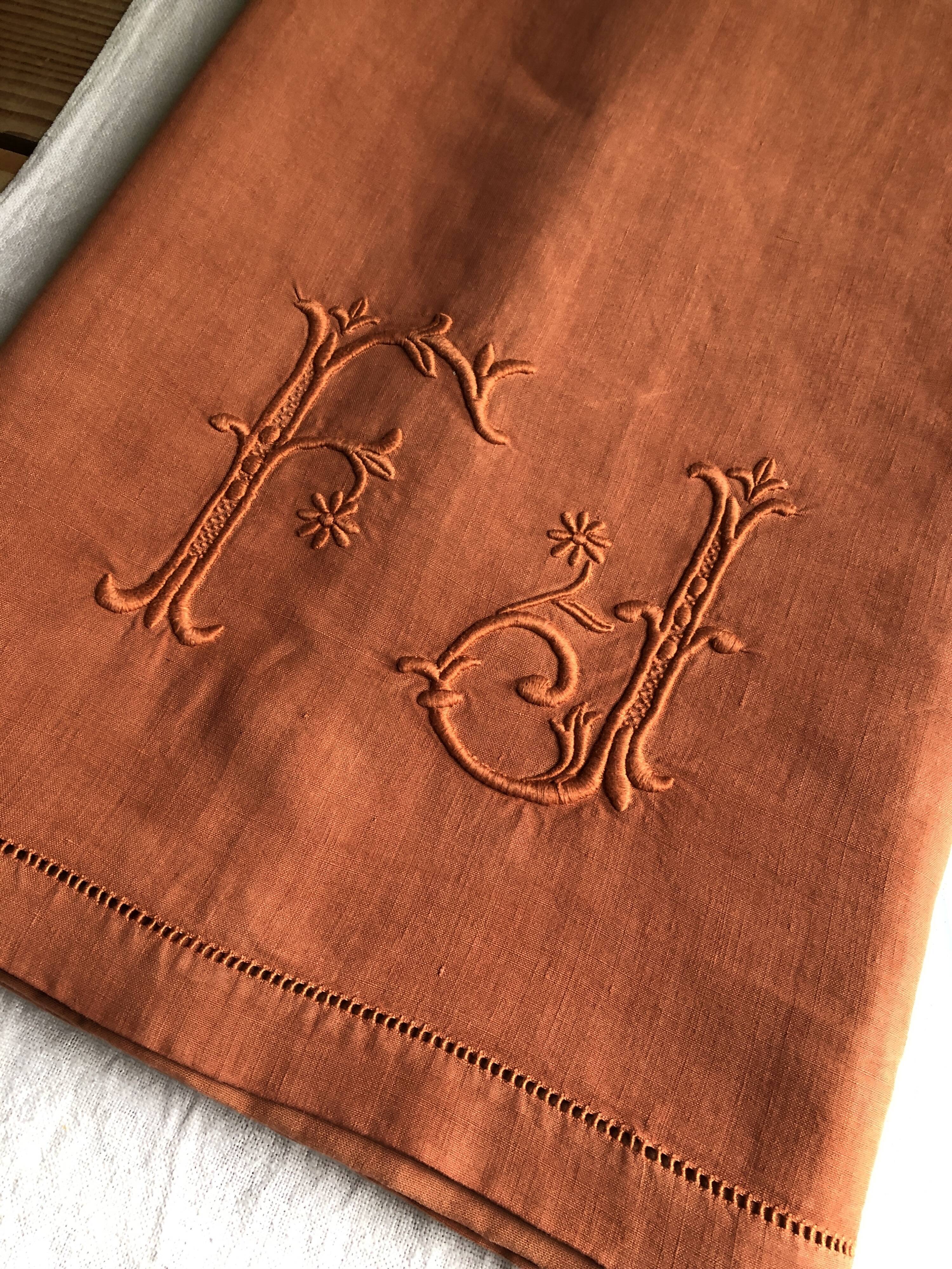 Old cloth in pure washed linen tinted in earthen