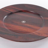 Vintage Rosewood large wooden bottom plate Denmark, 1960s